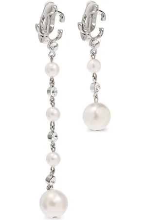 Jimmy Choo Pendientes de clip largos con perlas