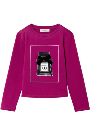 Twin-Set Camiseta con estampado gráfico y detalle de purpurina