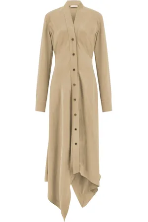 Salvatore Ferragamo Vestido camisero con dobladillo asimétrico