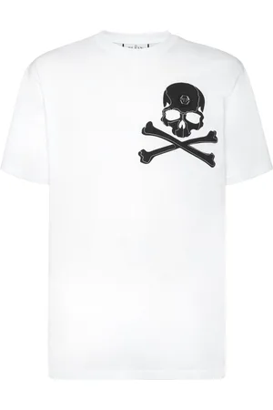 Philipp Plein Camiseta de algodón con estampado Skull