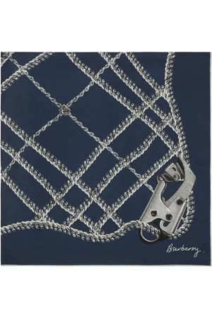 Burberry Pañuelo de seda a cuadros con motivo de cadenas