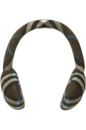 Burberry Orejeras de lana Check