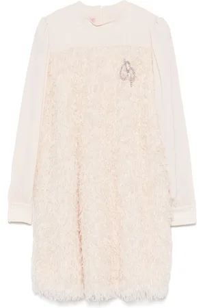 MISS BLUMARINE Vestido con panel de plumas