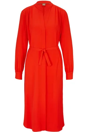 HUGO BOSS Vestido camisero midi con cintura lazada