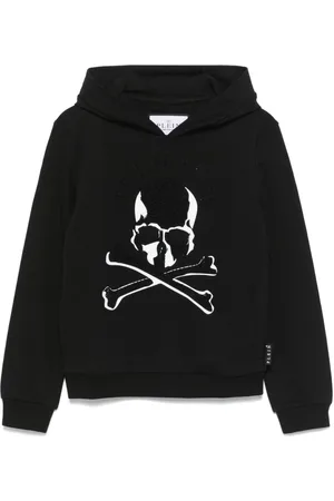 Philipp Plein Sudadera con capucha y logo de strass