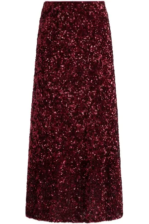 ALICE+OLIVIA Falda acampanada con lentejuelas