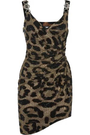 Philipp Plein Vestido corto con motivo de leopardo