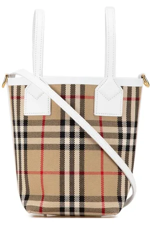 Burberry Bolso satchel London Tote mini con lona House Check 2017-2024