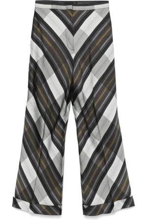 Alexander McQueen Pantalones a rayas diagonales 2000