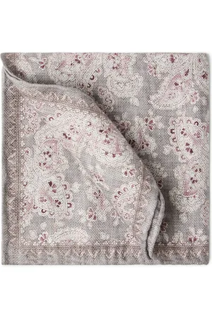 Brunello Cucinelli Pañuelo de bolsillo con estampado gráfico reversible