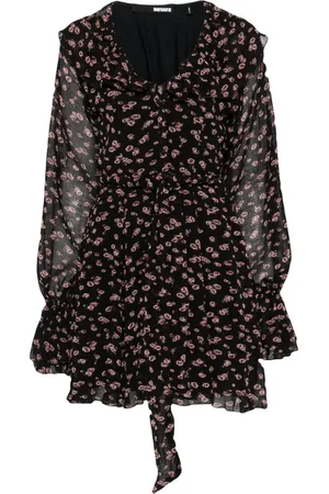ROTATE Vestido corto con diseño arrugado