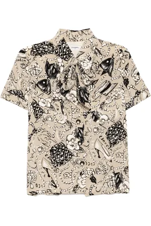 CHANEL Blusa con logo CC 1990-2000