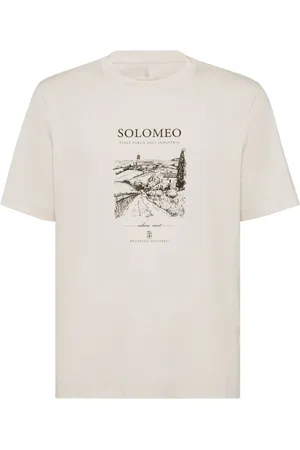 Brunello Cucinelli Camiseta Solomeo con motivo gráfico de Solomeo en algodón