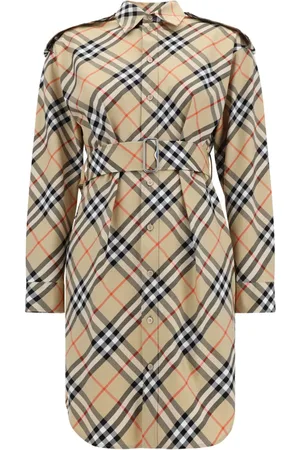 Burberry Vestido camisero con estampado Vintage Check