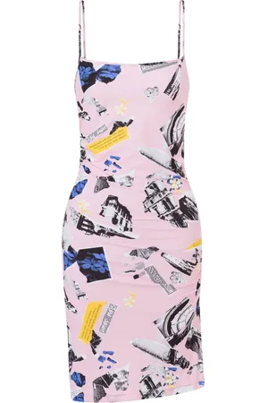 Moschino Vestido corto con estampado de collage