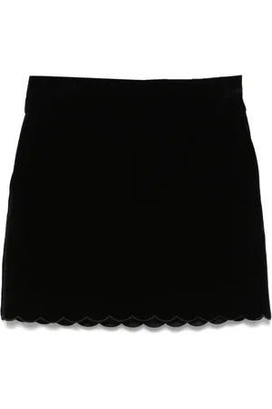 Chloé Minifalda de terciopelo festoneada