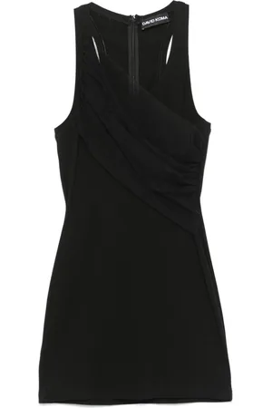 DAVID KOMA Vestido corto de tul fruncido