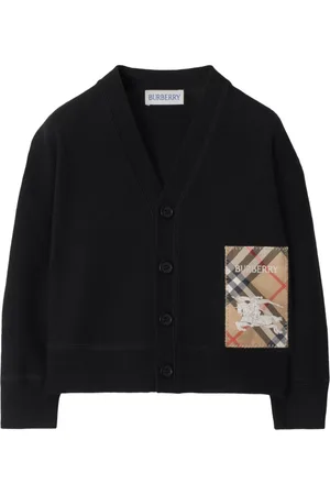 Burberry Cárdigan de lana con estampado Check y parche del logo