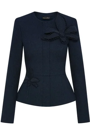 Oscar de la Renta Chaqueta de tweed con bordado Orchid