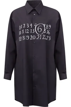 Maison Margiela Vestido camisero con motivo de números