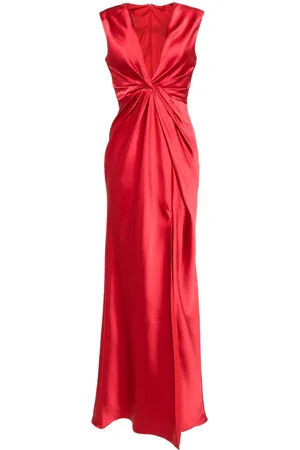 Amsale Vestido fluido con detalle drapeado y retorcido