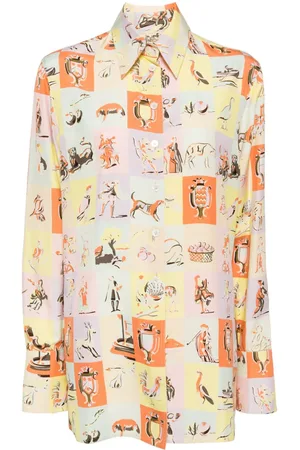 Hermès Camisa con estampado gráfico 1990-2000