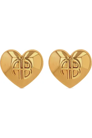 ANINE BING Pendientes de corazón con diseño grueso