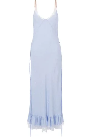 Moschino Vestido largo con ribete de encaje
