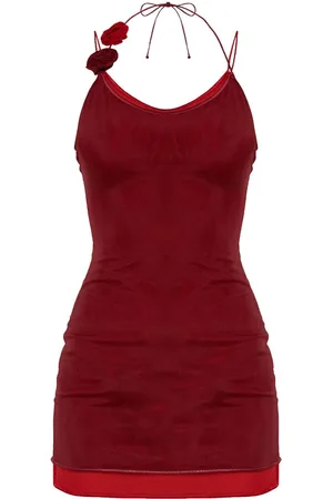 Oseree Vestido corto con apliques florales