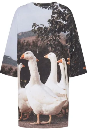 Moschino Vestido corto con motivo de ganso