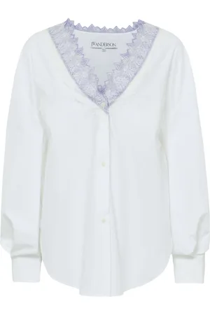 J.W.Anderson Camisa con ribete de encaje y cuello en V