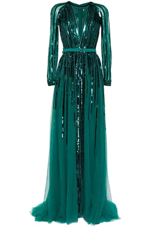Saiid Kobeisy Vestido con aplique de lentejuelas