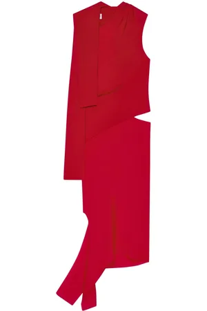 Courrèges Vestido drapeado con aberturas