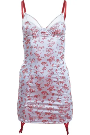 FLEUR DU MAL Slip dress Bebe con rosa en jacquard