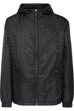 Philipp Plein Chaqueta liviana con logo en jacquard