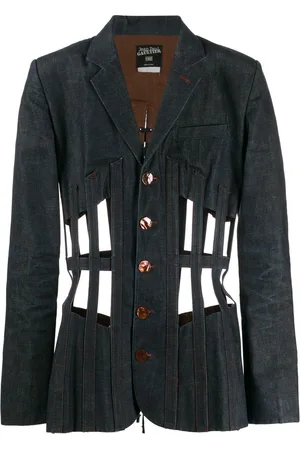 Jean Paul Gaultier Chaqueta vaquera con diseño enrejado