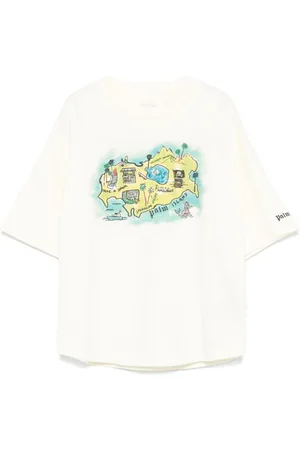 Palm Angels Camiseta con mapa estampado