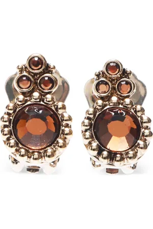 Dior Pendientes de clip con strass 1990