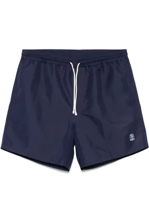 Brunello Cucinelli Bañador con logo bordado