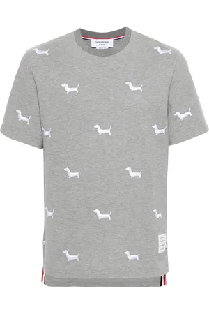 Thom Browne Camiseta con perro bordado