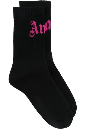 Palm Angels Calcetines con logo en intarsia