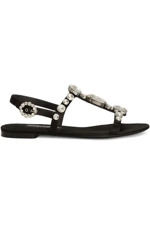 Dolce & Gabbana Sandalias Bianca con detalle de gemas