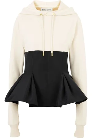 Nina Ricci Sudadera con capucha y peplum en contraste