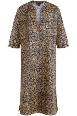 Vilebrequin Vestido de playa de lino con estampado gráfico Carapaces