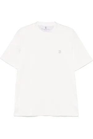 Brunello Cucinelli Camiseta con logo bordado