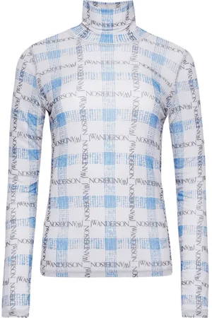 J.W.Anderson Top con estampado de cuadros y logo
