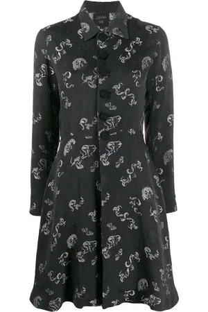 Jean Paul Gaultier Vestido camisero con dragón en jacquard 1994