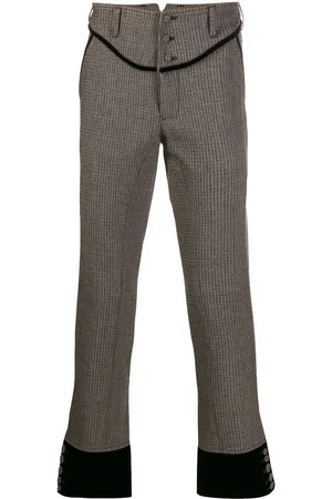 Jean Paul Gaultier Pantalones con ribete de terciopelo