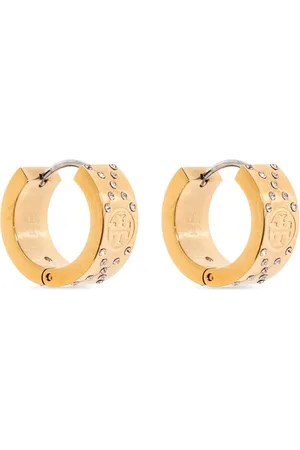 Tory Burch Pendientes de aro pequeños con monograma en T