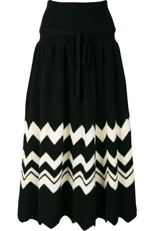 Comme des Garçons Falda de punto con motivo de zigzag de 1989